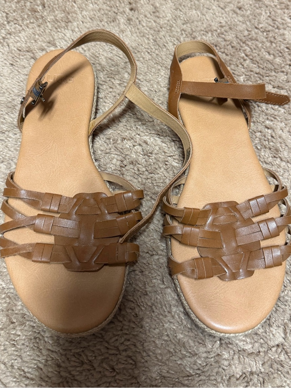 UGG Women's Braided Espadrille Sandals in Light Brown